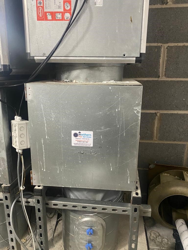 commercial extract fan in plant room