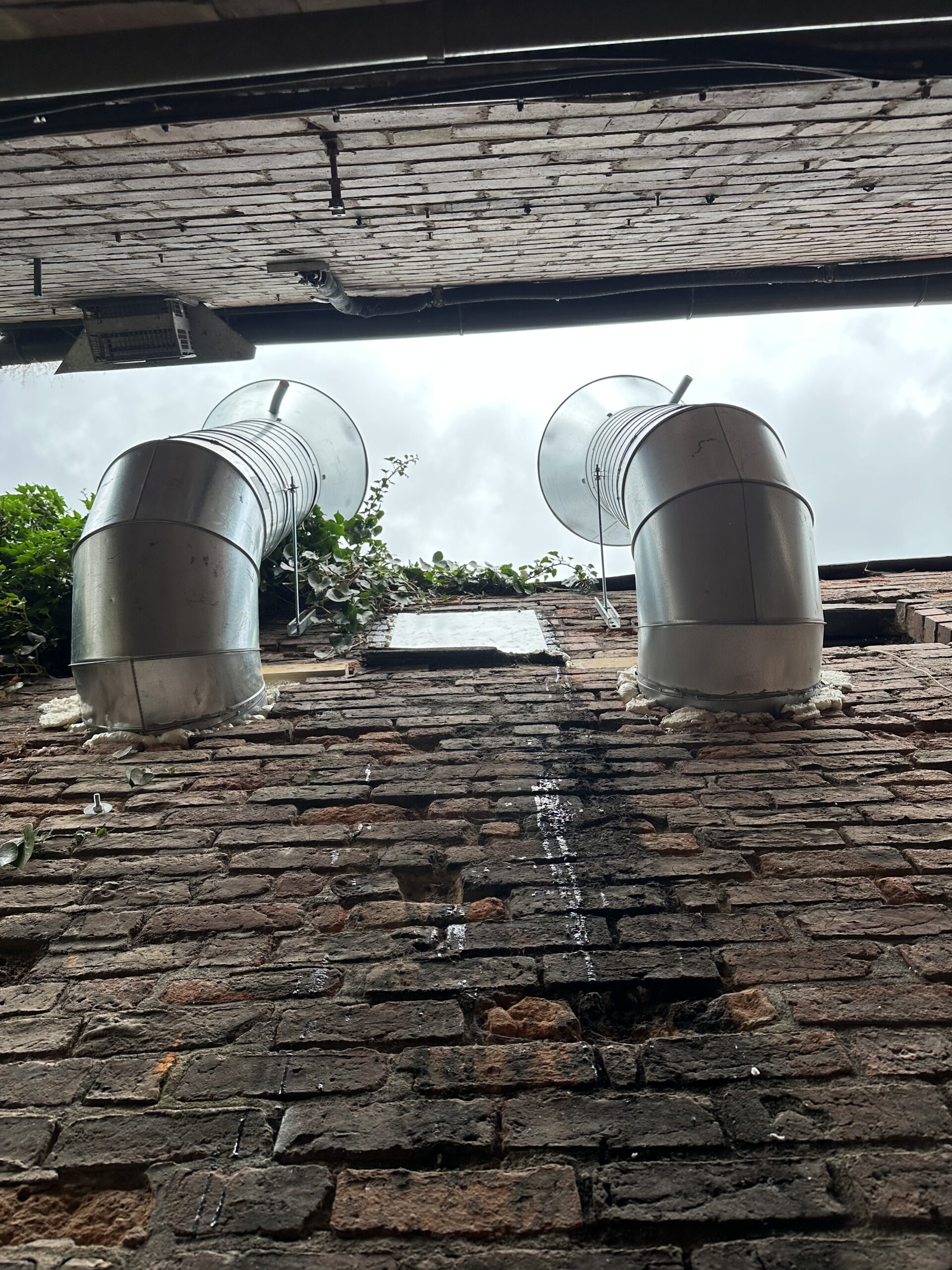 External ductwork with termination cowls 